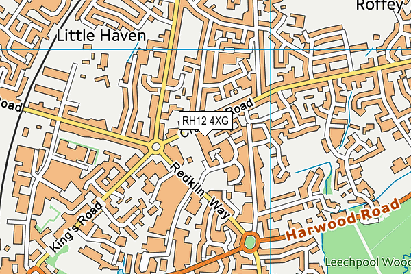 RH12 4XG map - OS VectorMap District (Ordnance Survey) RH12 4XG map - OS VectorMap District (Ordnance Survey)