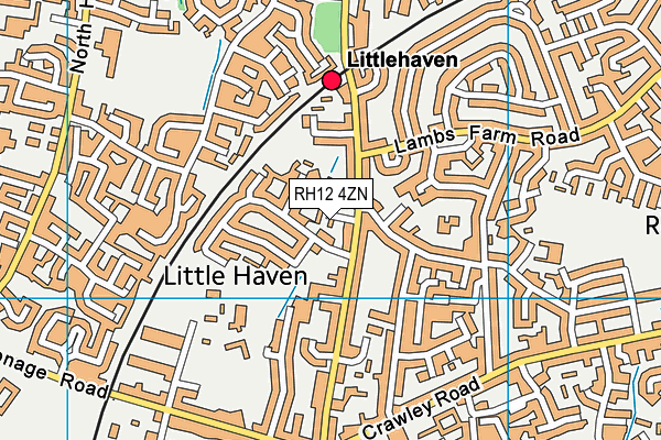 RH12 4ZN map - OS VectorMap District (Ordnance Survey) RH12 4ZN map - OS VectorMap District (Ordnance Survey)