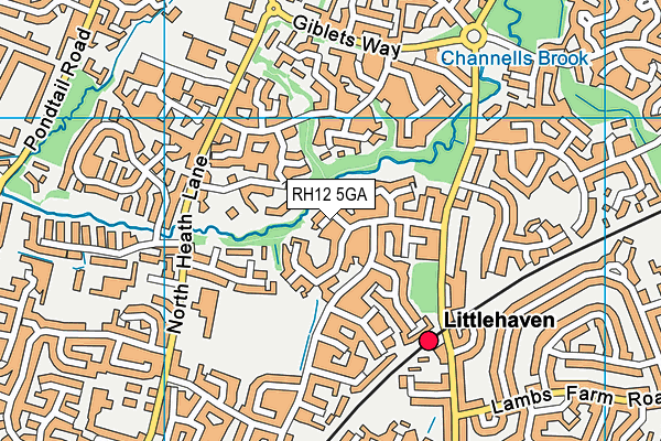 RH12 5GA map - OS VectorMap District (Ordnance Survey) RH12 5GA map - OS VectorMap District (Ordnance Survey)