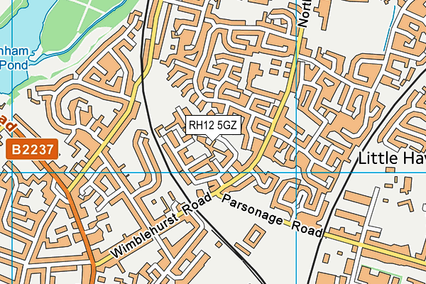 RH12 5GZ map - OS VectorMap District (Ordnance Survey) RH12 5GZ map - OS VectorMap District (Ordnance Survey)