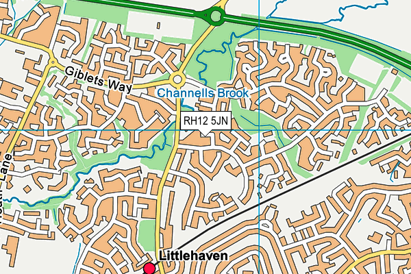 RH12 5JN map - OS VectorMap District (Ordnance Survey) RH12 5JN map - OS VectorMap District (Ordnance Survey)