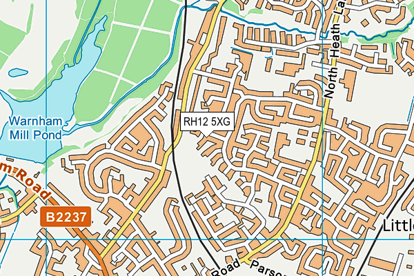 RH12 5XG map - OS VectorMap District (Ordnance Survey) RH12 5XG map - OS VectorMap District (Ordnance Survey)