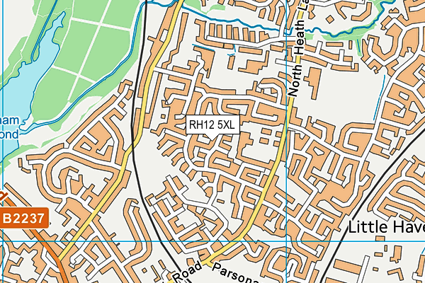 RH12 5XL map - OS VectorMap District (Ordnance Survey)