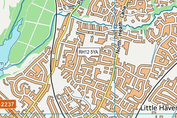 RH12 5YA map - OS VectorMap District (Ordnance Survey) RH12 5YA map - OS VectorMap District (Ordnance Survey)