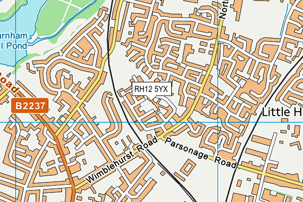 RH12 5YX map - OS VectorMap District (Ordnance Survey) RH12 5YX map - OS VectorMap District (Ordnance Survey)