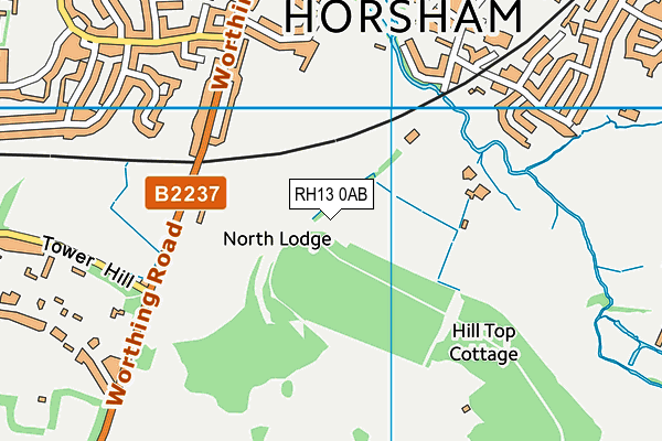 RH13 0AB map - OS VectorMap District (Ordnance Survey) RH13 0AB map - OS VectorMap District (Ordnance Survey)