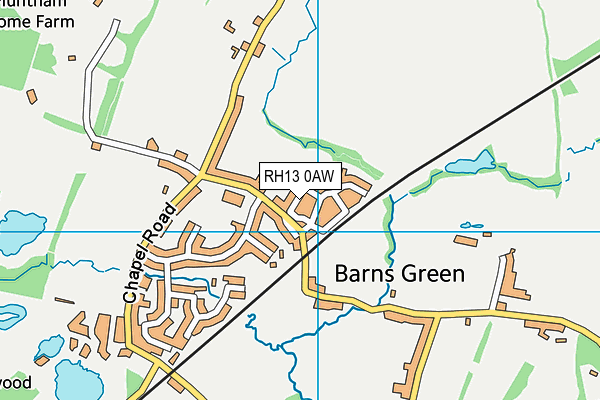 RH13 0AW map - OS VectorMap District (Ordnance Survey) RH13 0AW map - OS VectorMap District (Ordnance Survey)