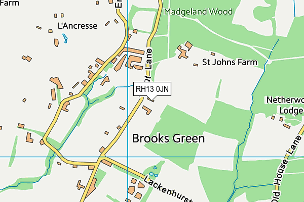 RH13 0JN map - OS VectorMap District (Ordnance Survey) RH13 0JN map - OS VectorMap District (Ordnance Survey)