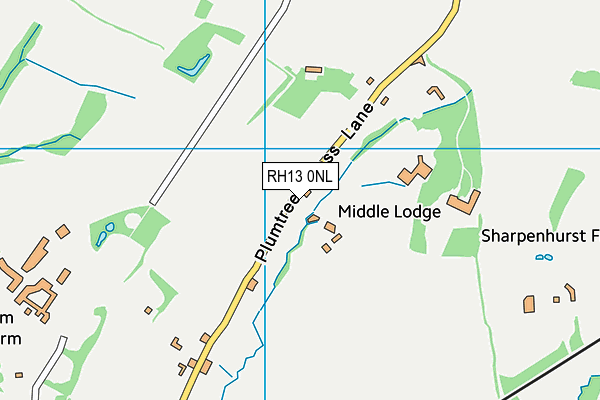 RH13 0NL map - OS VectorMap District (Ordnance Survey)
