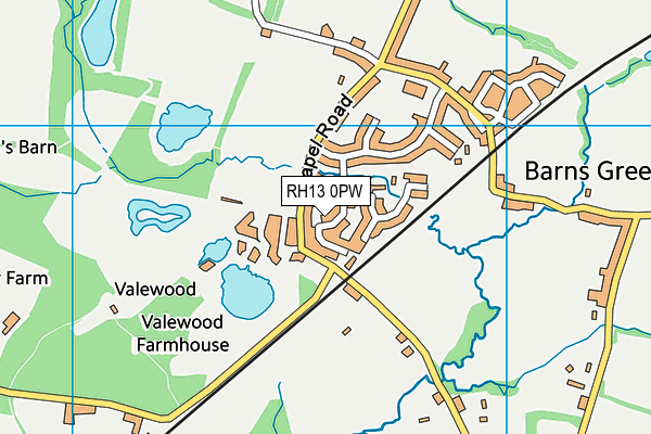 RH13 0PW map - OS VectorMap District (Ordnance Survey) RH13 0PW map - OS VectorMap District (Ordnance Survey)