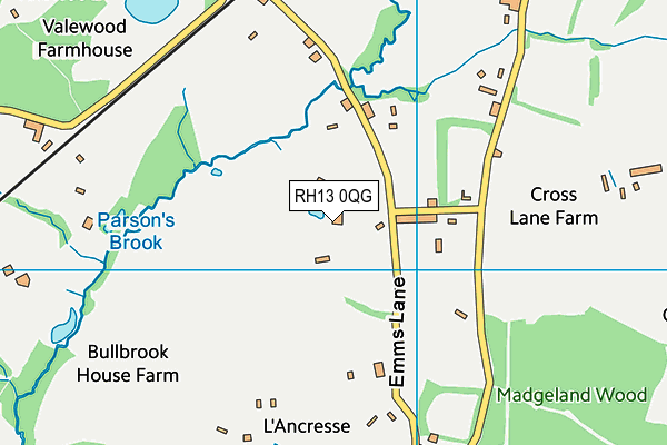 RH13 0QG map - OS VectorMap District (Ordnance Survey) RH13 0QG map - OS VectorMap District (Ordnance Survey)