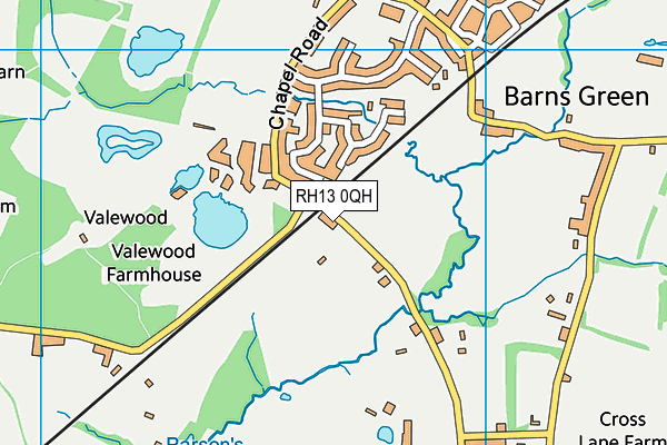 RH13 0QH map - OS VectorMap District (Ordnance Survey) RH13 0QH map - OS VectorMap District (Ordnance Survey)