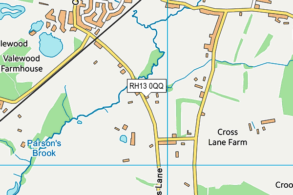 RH13 0QQ map - OS VectorMap District (Ordnance Survey) RH13 0QQ map - OS VectorMap District (Ordnance Survey)