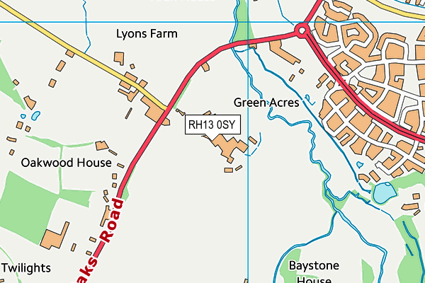 RH13 0SY map - OS VectorMap District (Ordnance Survey) RH13 0SY map - OS VectorMap District (Ordnance Survey)