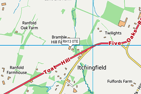 RH13 0TE map - OS VectorMap District (Ordnance Survey) RH13 0TE map - OS VectorMap District (Ordnance Survey)
