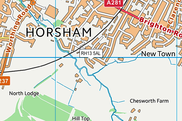 RH13 5AL map - OS VectorMap District (Ordnance Survey) RH13 5AL map - OS VectorMap District (Ordnance Survey)