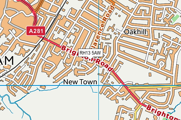RH13 5AW map - OS VectorMap District (Ordnance Survey) RH13 5AW map - OS VectorMap District (Ordnance Survey)