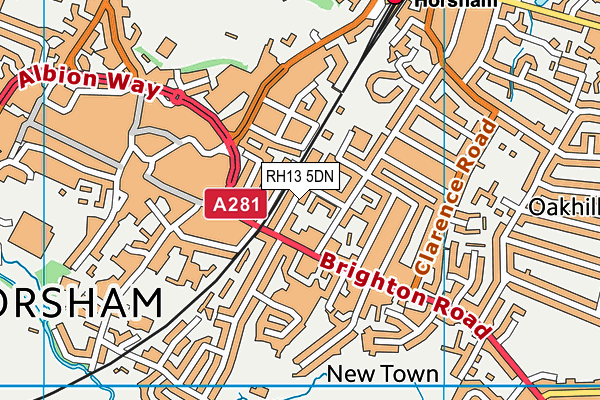 RH13 5DN map - OS VectorMap District (Ordnance Survey) RH13 5DN map - OS VectorMap District (Ordnance Survey)