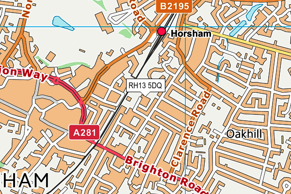 RH13 5DQ map - OS VectorMap District (Ordnance Survey) RH13 5DQ map - OS VectorMap District (Ordnance Survey)
