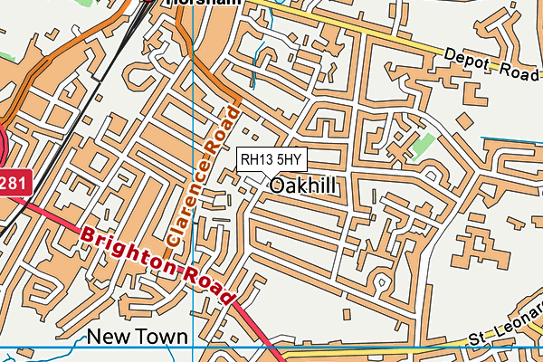 RH13 5HY map - OS VectorMap District (Ordnance Survey) RH13 5HY map - OS VectorMap District (Ordnance Survey)
