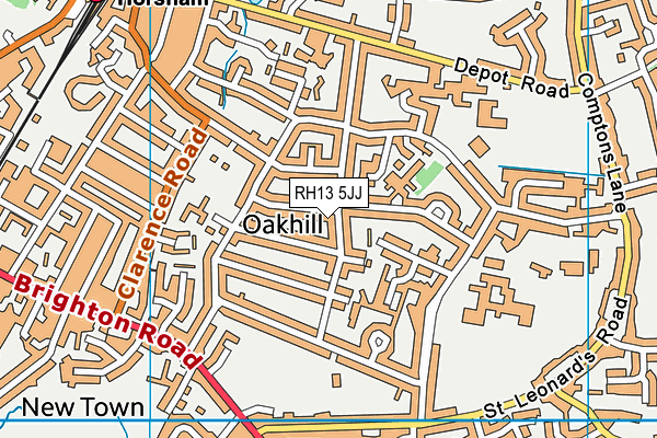 RH13 5JJ map - OS VectorMap District (Ordnance Survey) RH13 5JJ map - OS VectorMap District (Ordnance Survey)