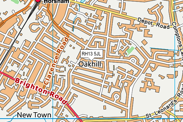 RH13 5JL map - OS VectorMap District (Ordnance Survey) RH13 5JL map - OS VectorMap District (Ordnance Survey)