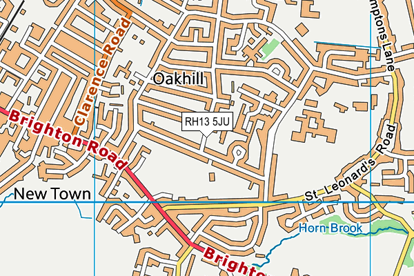 RH13 5JU map - OS VectorMap District (Ordnance Survey) RH13 5JU map - OS VectorMap District (Ordnance Survey)