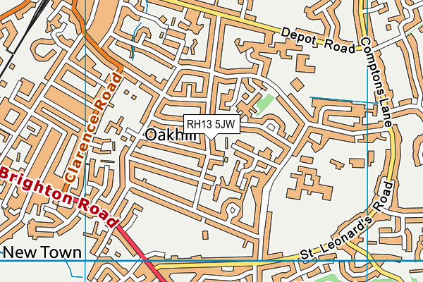 RH13 5JW map - OS VectorMap District (Ordnance Survey) RH13 5JW map - OS VectorMap District (Ordnance Survey)