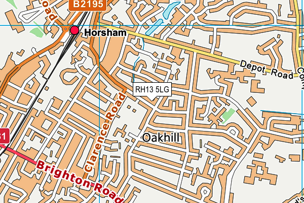 RH13 5LG map - OS VectorMap District (Ordnance Survey) RH13 5LG map - OS VectorMap District (Ordnance Survey)