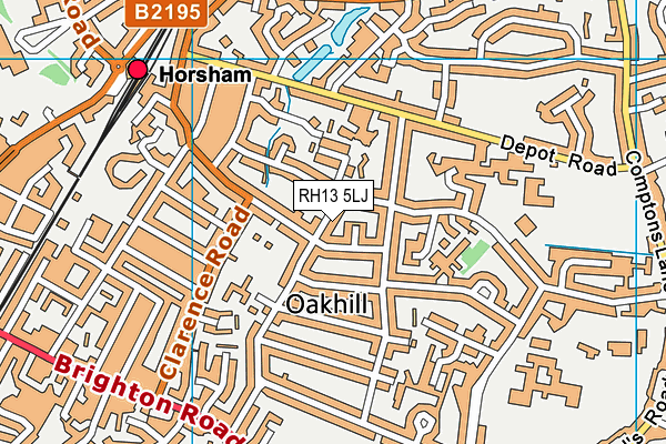 RH13 5LJ map - OS VectorMap District (Ordnance Survey) RH13 5LJ map - OS VectorMap District (Ordnance Survey)