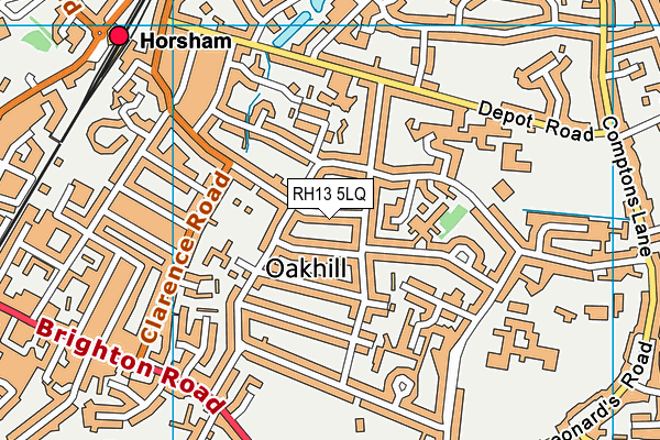 RH13 5LQ map - OS VectorMap District (Ordnance Survey) RH13 5LQ map - OS VectorMap District (Ordnance Survey)