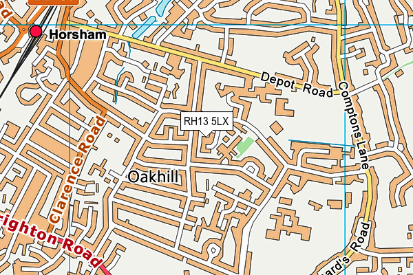 RH13 5LX map - OS VectorMap District (Ordnance Survey) RH13 5LX map - OS VectorMap District (Ordnance Survey)