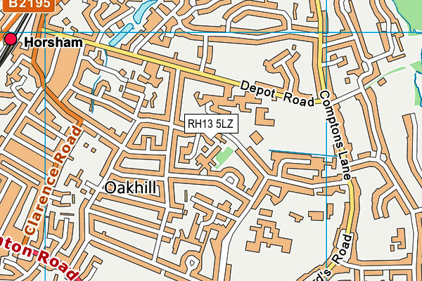 RH13 5LZ map - OS VectorMap District (Ordnance Survey) RH13 5LZ map - OS VectorMap District (Ordnance Survey)
