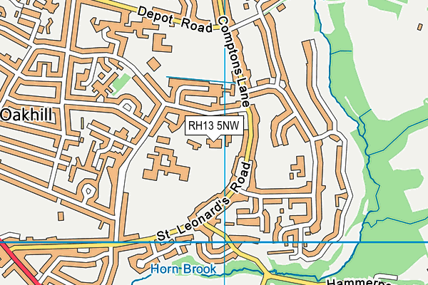 RH13 5NW map - OS VectorMap District (Ordnance Survey) RH13 5NW map - OS VectorMap District (Ordnance Survey)