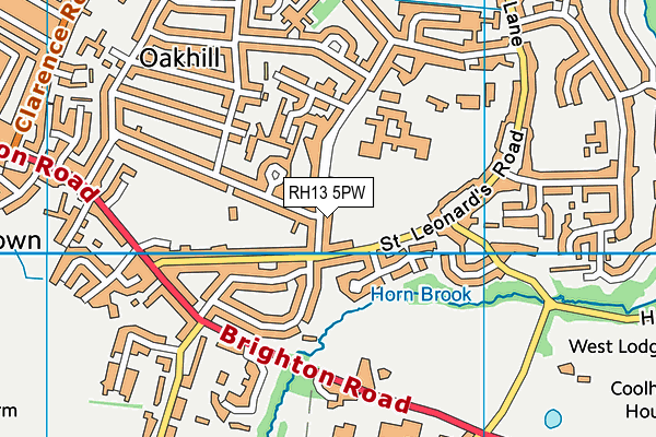 RH13 5PW map - OS VectorMap District (Ordnance Survey) RH13 5PW map - OS VectorMap District (Ordnance Survey)