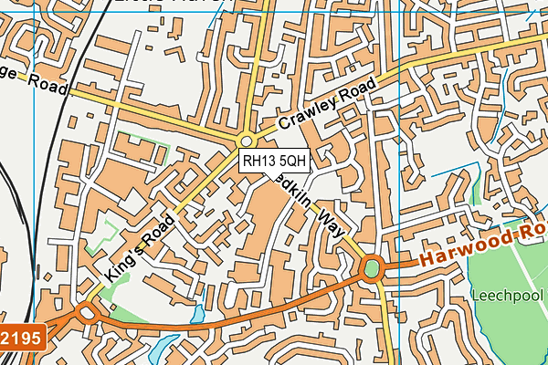 RH13 5QH map - OS VectorMap District (Ordnance Survey)