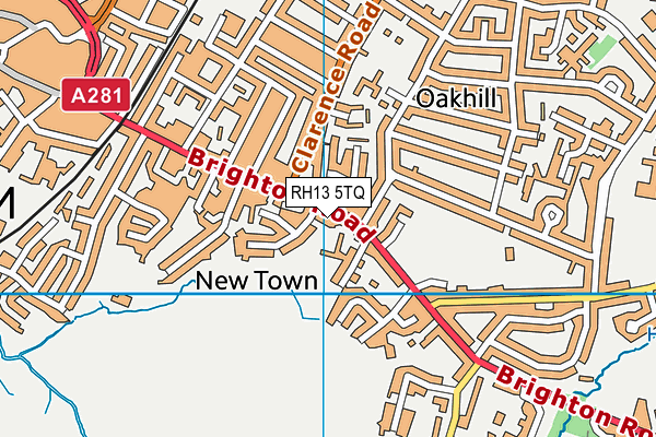 RH13 5TQ map - OS VectorMap District (Ordnance Survey) RH13 5TQ map - OS VectorMap District (Ordnance Survey)