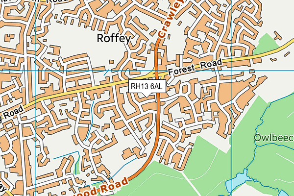 RH13 6AL map - OS VectorMap District (Ordnance Survey) RH13 6AL map - OS VectorMap District (Ordnance Survey)