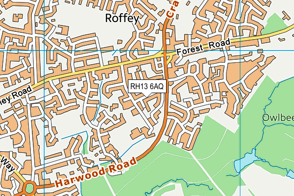 RH13 6AQ map - OS VectorMap District (Ordnance Survey) RH13 6AQ map - OS VectorMap District (Ordnance Survey)