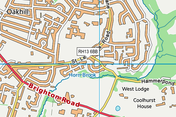 RH13 6BB map - OS VectorMap District (Ordnance Survey) RH13 6BB map - OS VectorMap District (Ordnance Survey)