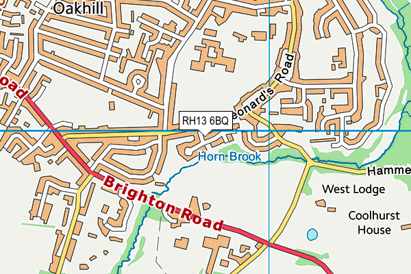 RH13 6BQ map - OS VectorMap District (Ordnance Survey) RH13 6BQ map - OS VectorMap District (Ordnance Survey)