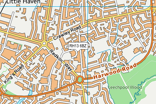 RH13 6BZ map - OS VectorMap District (Ordnance Survey) RH13 6BZ map - OS VectorMap District (Ordnance Survey)