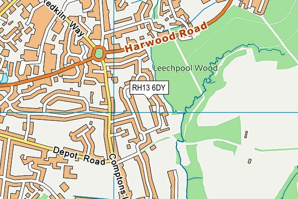 RH13 6DY map - OS VectorMap District (Ordnance Survey) RH13 6DY map - OS VectorMap District (Ordnance Survey)