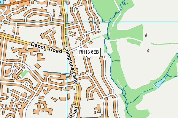 RH13 6EB map - OS VectorMap District (Ordnance Survey) RH13 6EB map - OS VectorMap District (Ordnance Survey)