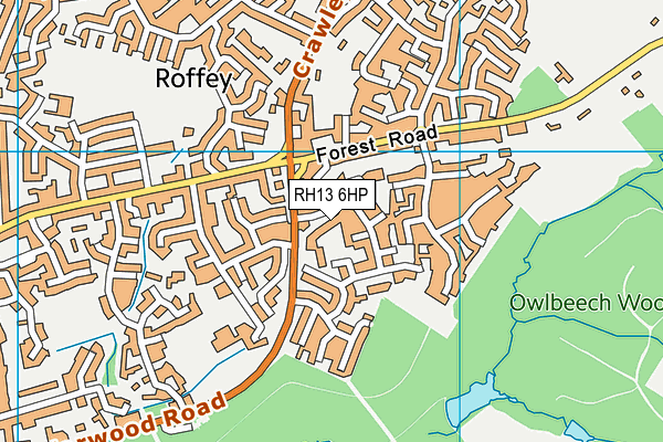 RH13 6HP map - OS VectorMap District (Ordnance Survey) RH13 6HP map - OS VectorMap District (Ordnance Survey)