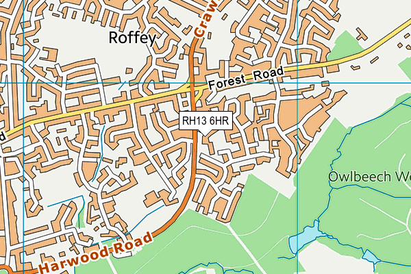 RH13 6HR map - OS VectorMap District (Ordnance Survey) RH13 6HR map - OS VectorMap District (Ordnance Survey)