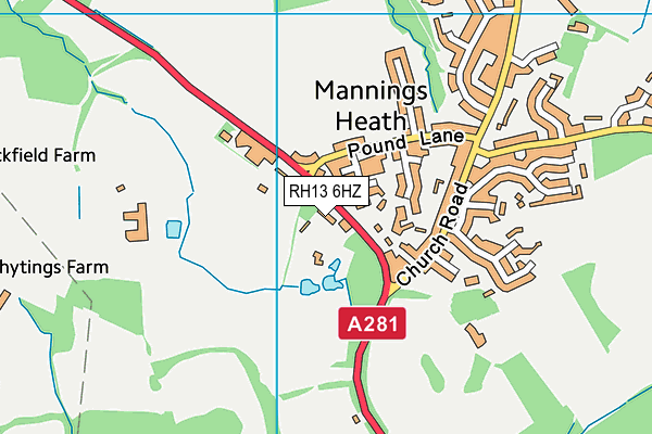 RH13 6HZ map - OS VectorMap District (Ordnance Survey) RH13 6HZ map - OS VectorMap District (Ordnance Survey)