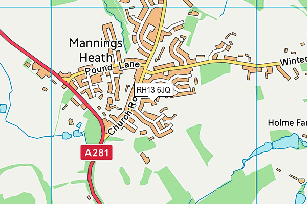 RH13 6JQ map - OS VectorMap District (Ordnance Survey) RH13 6JQ map - OS VectorMap District (Ordnance Survey)