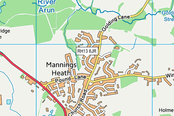 RH13 6JR map - OS VectorMap District (Ordnance Survey) RH13 6JR map - OS VectorMap District (Ordnance Survey)