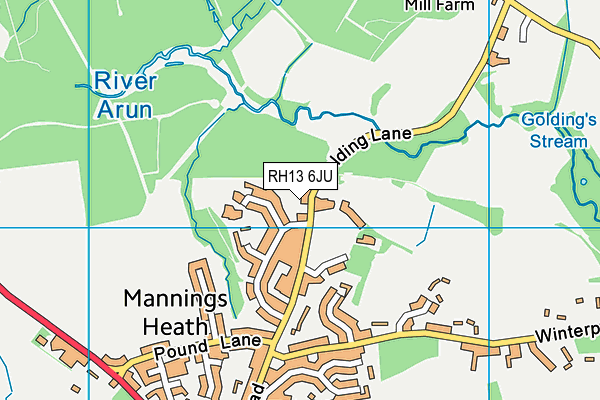 RH13 6JU map - OS VectorMap District (Ordnance Survey) RH13 6JU map - OS VectorMap District (Ordnance Survey)
